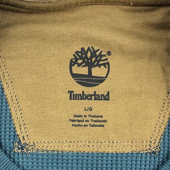 NEW -Timberland Cozy Thermal Long Sleeve Waffle Knit Muscle Henley Preppy Y2K - Picture 4 of 13